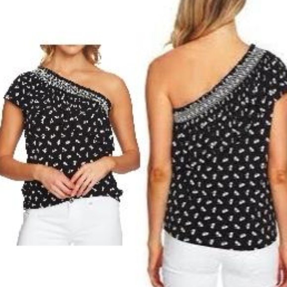 CeCe Tops - CeCe by Cynthia Steffe One Shoulder Ruffle Top